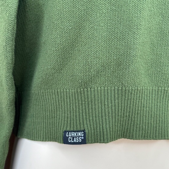 Zumie Lurking Class by Sketchy Tank Spider Web Green Crop Sweater Sz. Small S - Picture 7 of 12